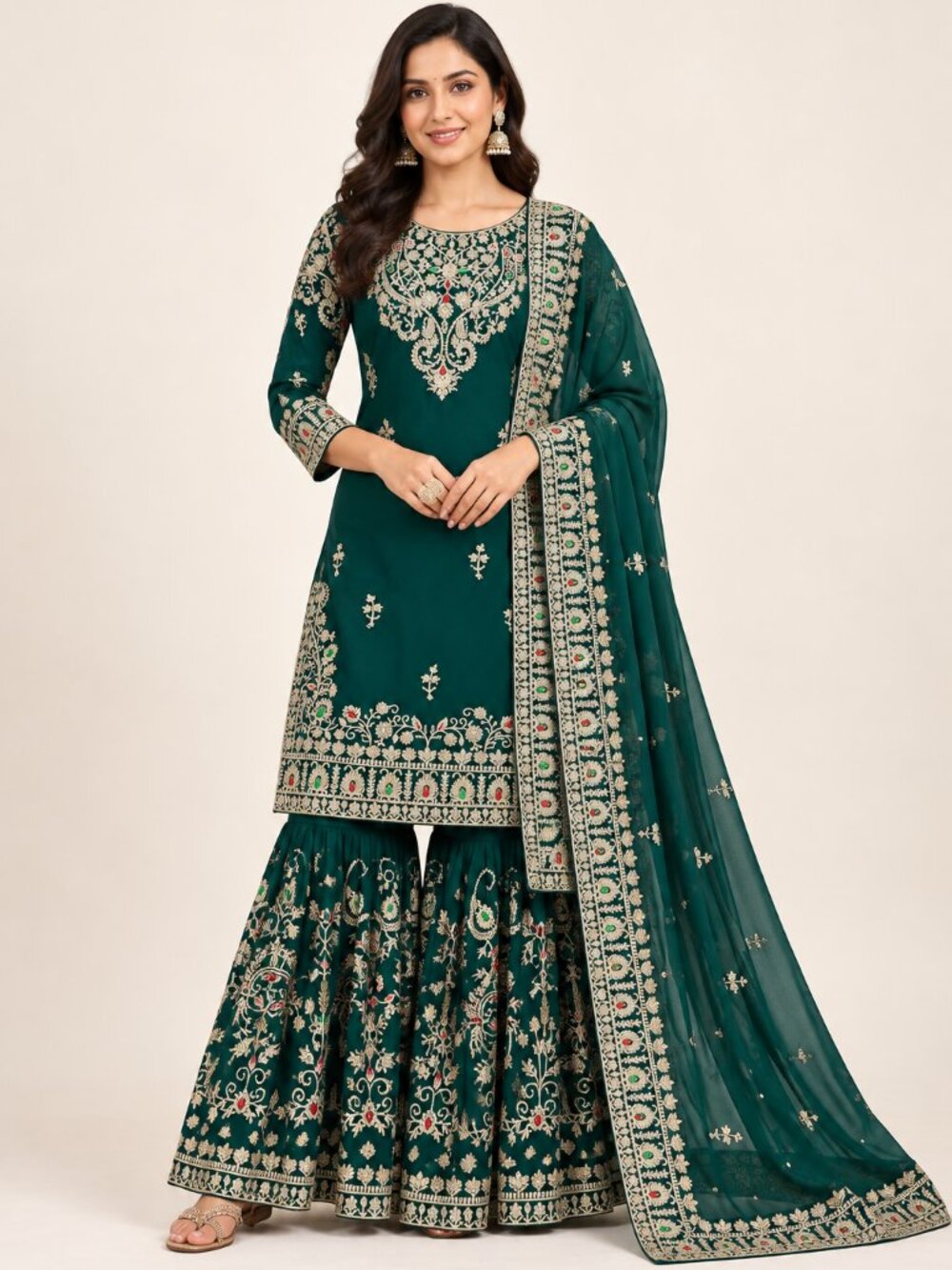 Faux Georgette Salwar Kameez, Cultural Wear for Women